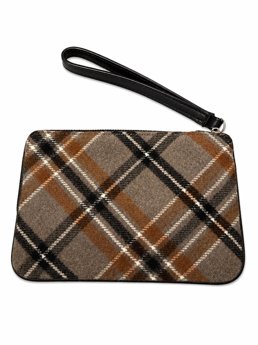 Michael Kors Plaid Wristlet in Brown, Black and Cream - Picture 2 of 4